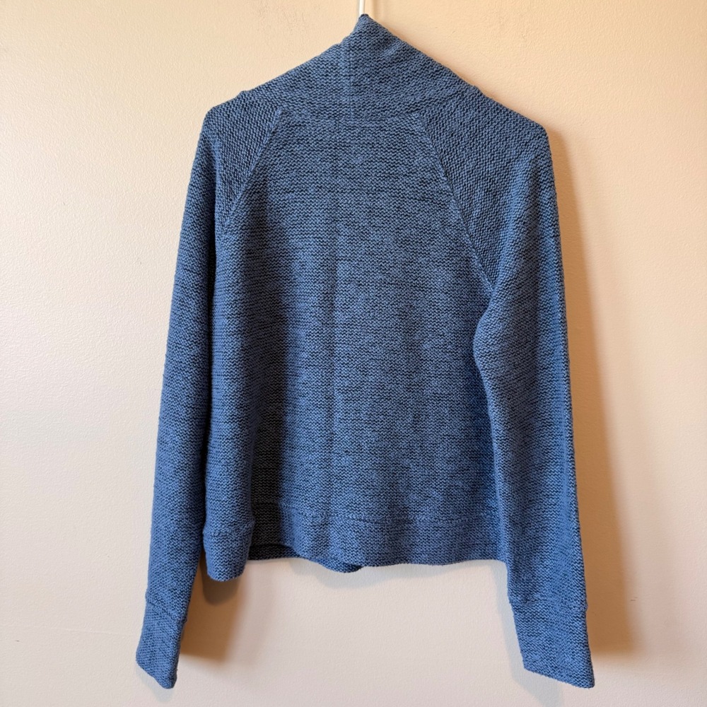 Aerie Women Cotton Blend Pullover Hoodie Medium Blue Funnel Neck Thumbholes - Picture 7 of 7